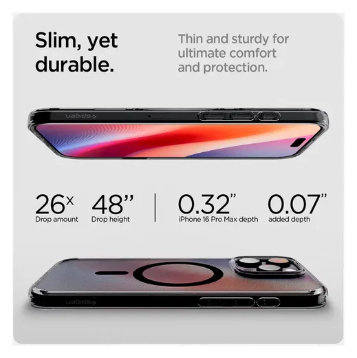 Spigen Ultra Hybrid T iPhone 16 Pro Max Hoesje MagSafe Back Cover Frosted Zwart afbeelding 10
