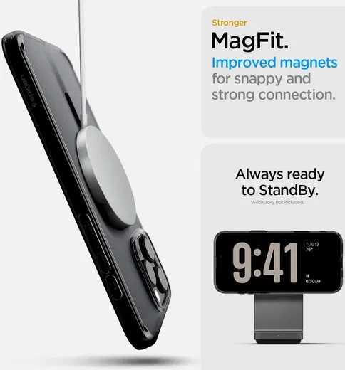 Spigen Ultra Hybrid T iPhone 16 Pro Max Hoesje MagSafe Back Cover Frosted Zwart afbeelding 4