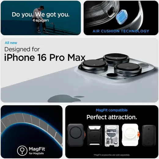 Spigen Ultra Hybrid T iPhone 16 Pro Max Hoesje MagSafe Back Cover Grijs afbeelding 3