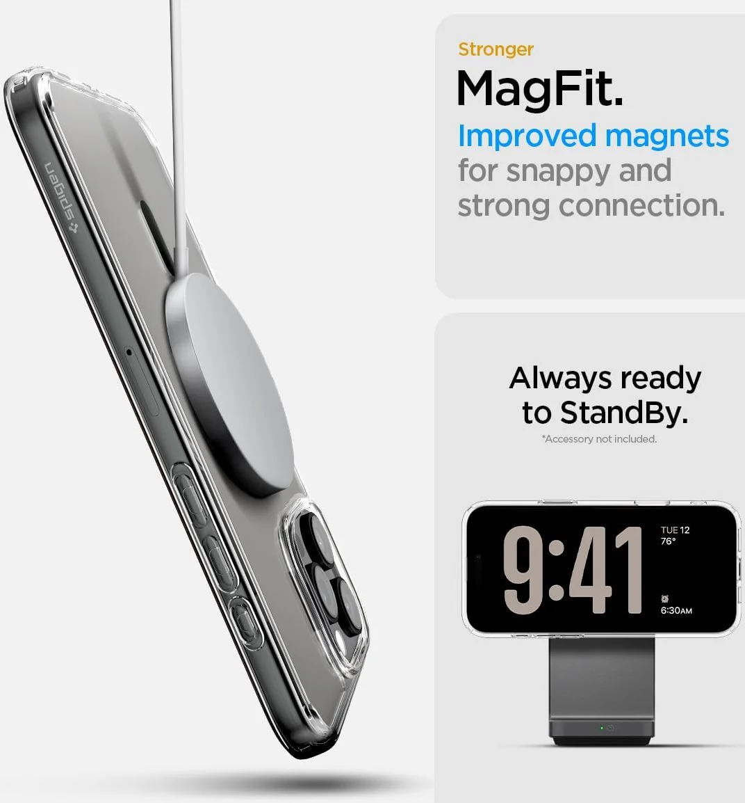 Spigen Ultra Hybrid T iPhone 16 Pro Max Hoesje MagSafe Back Cover Grijs afbeelding 4