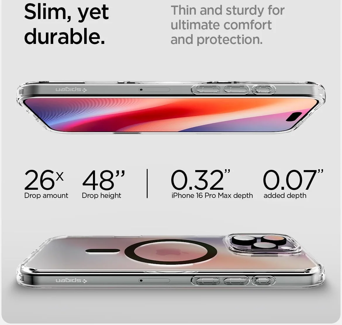 Spigen Ultra Hybrid T iPhone 16 Pro Max Hoesje MagSafe Back Cover Grijs afbeelding 7