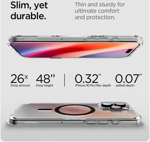 Spigen Ultra Hybrid T iPhone 16 Pro Max Hoesje MagSafe Back Cover Grijs afbeelding 7