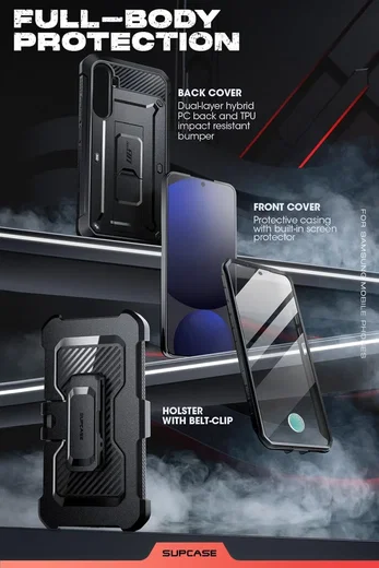 SUPCASE UB Pro Samsung Galaxy S24 FE Hoesje Full Protect Kickstand Zwart afbeelding 5