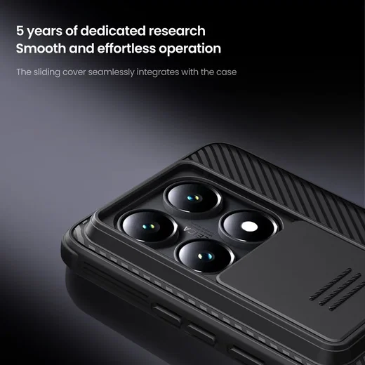 Nillkin CamShield Xiaomi 14T Pro Hoesje met Camera Slider Back Cover Zwart afbeelding 6