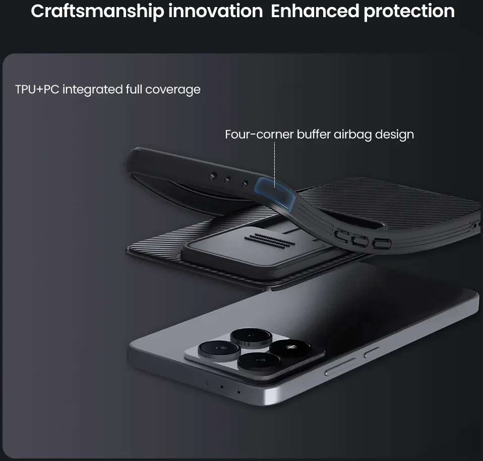 Nillkin CamShield Xiaomi 14T Hoesje met Camera Slider Back Cover Zwart afbeelding 7