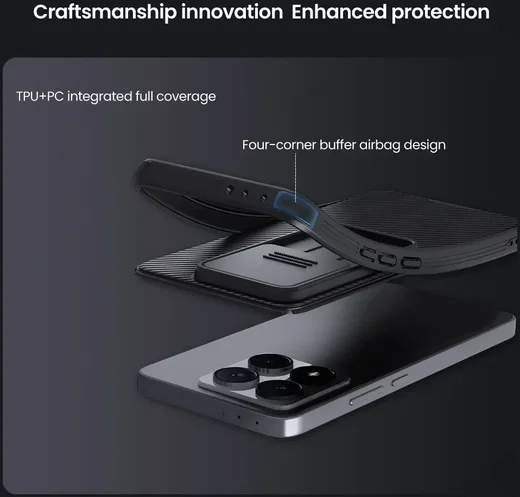Nillkin CamShield Xiaomi 14T Hoesje met Camera Slider Back Cover Zwart afbeelding 7