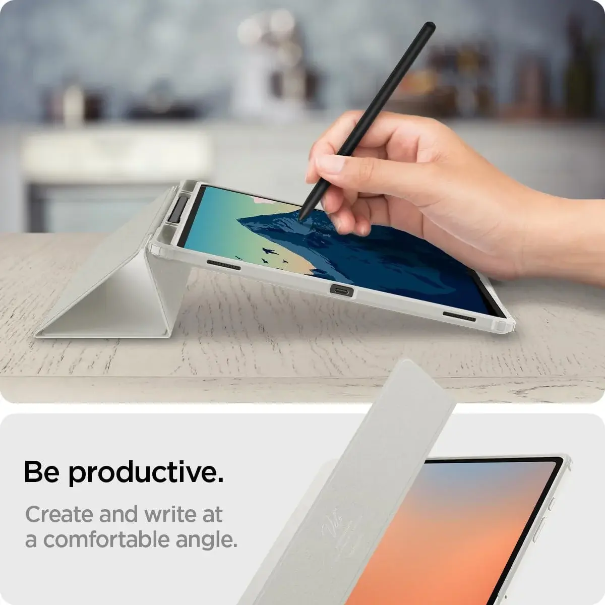 Spigen Ultra Hybrid Pro Samsung Galaxy Tab S10 / S9 / S8 Ultra Hoes Grijs afbeelding 4