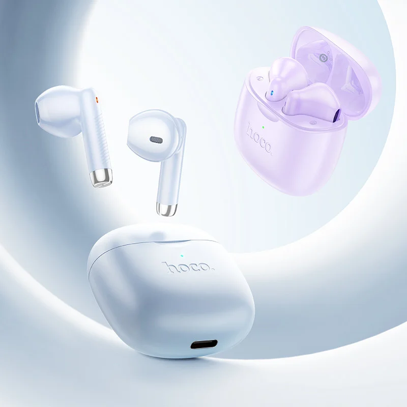 Hoco EW201 Draadloze Bluetooth Half In-Ear Oordoppen Paars afbeelding 5
