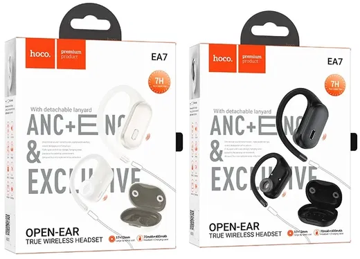 Hoco EA7 TWS Headset ANC/ENC Noise Cancelling Open-Ear Draadloze Oordopjes Zwart afbeelding 5