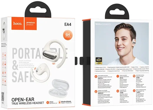 Hoco EA4 True Wireless Headset Draadloze Open-Ear Oordopjes Sport Wit afbeelding 4