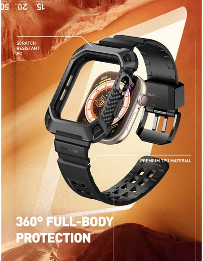 SUPCASE UB Pro - Apple Watch 11/10 42MM Hoesje - met Bandje - Zwart afbeelding 4