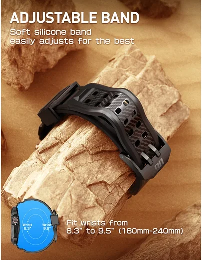 SUPCASE UB Pro - Apple Watch 11/10 42MM Hoesje - met Bandje - Zwart afbeelding 6