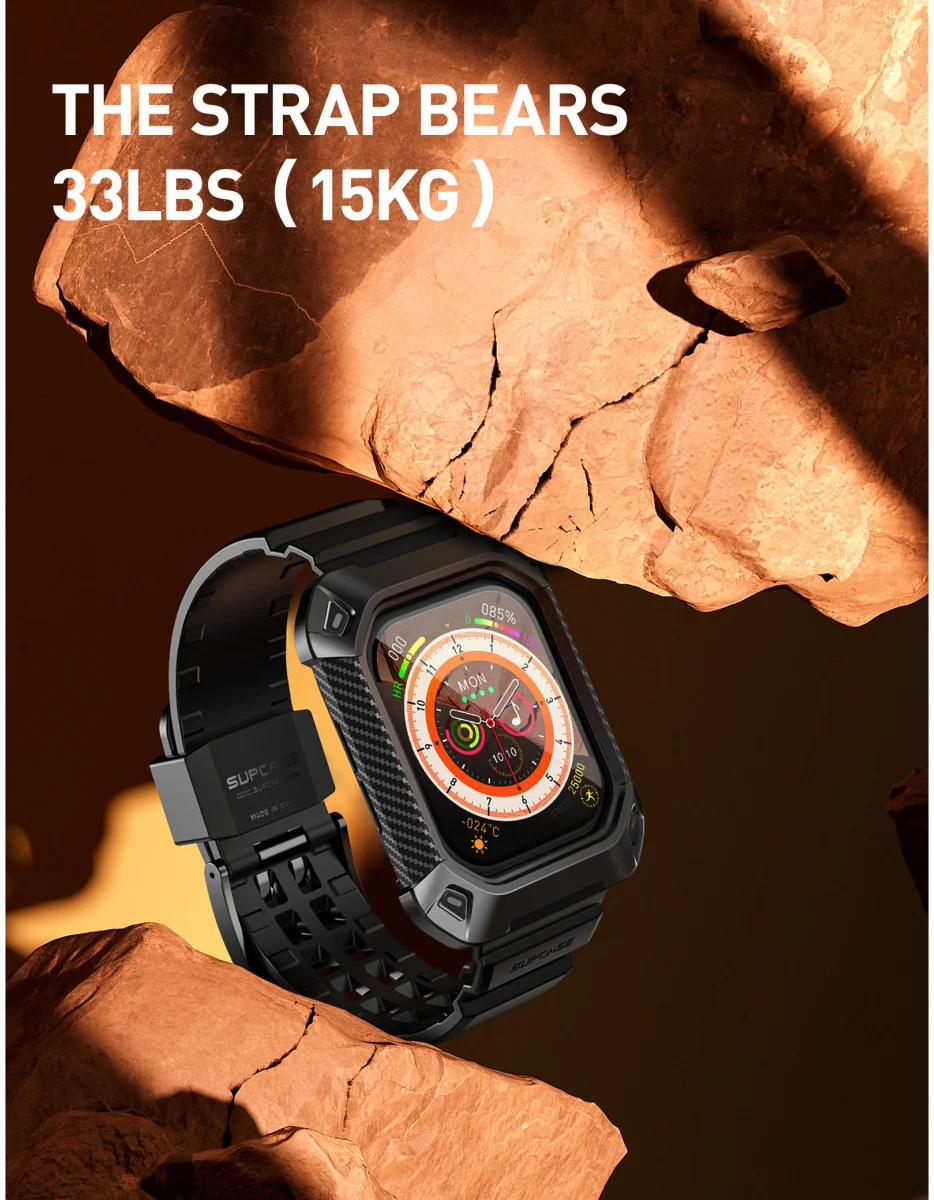 SUPCASE UB Pro - Apple Watch 11/10 46MM Hoesje - met Bandje - Zwart afbeelding 7
