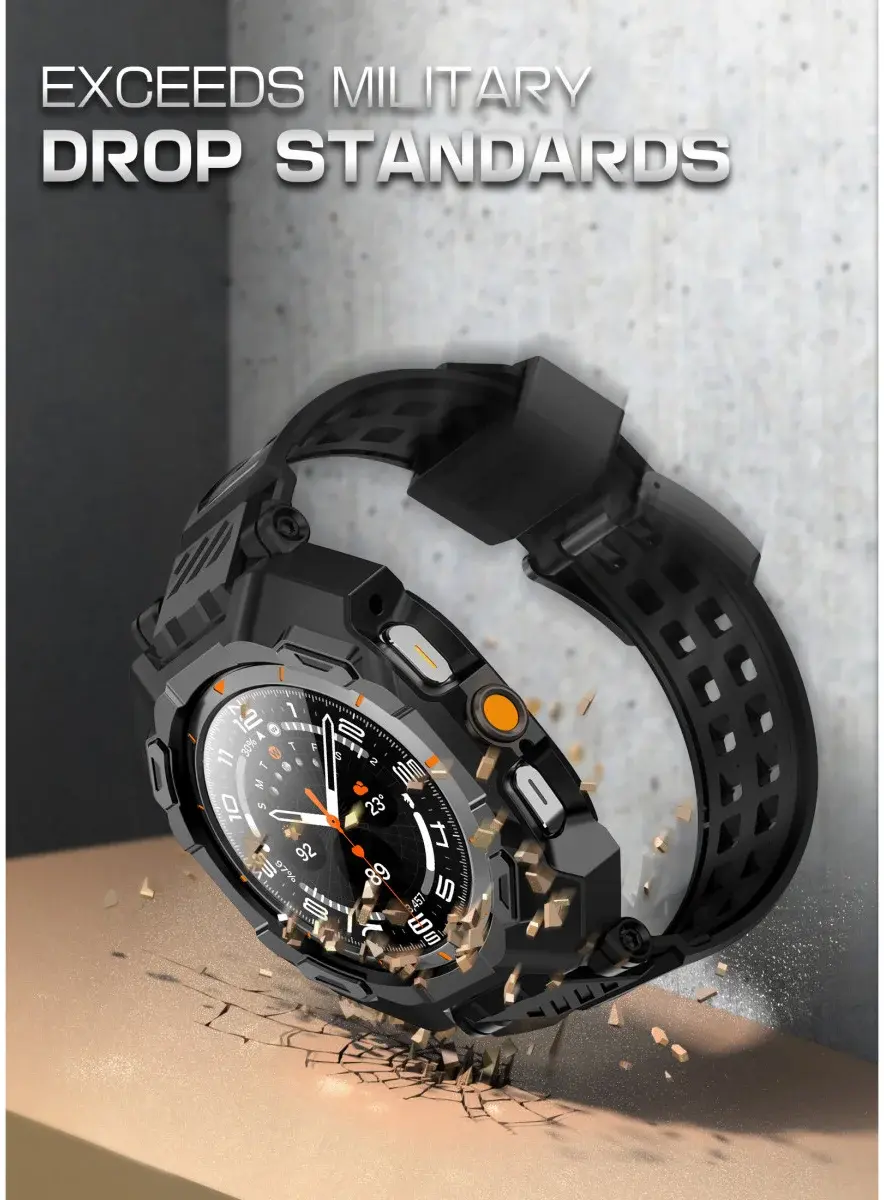 SUPCASE - Samsung Galaxy Watch Ultra Hoesje - met Bandje + Tempered Glass 2-Pack afbeelding 4
