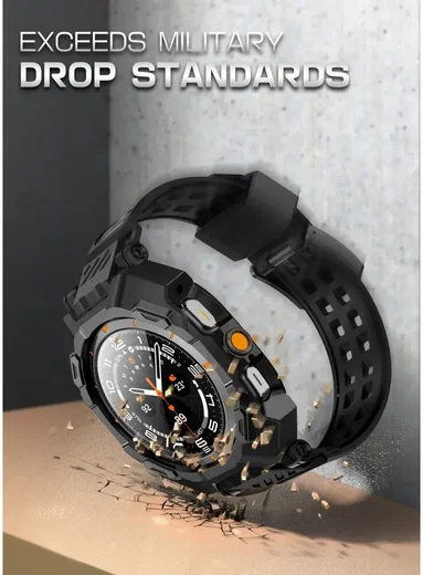 SUPCASE - Samsung Galaxy Watch Ultra Hoesje - met Bandje + Tempered Glass 2-Pack afbeelding 4