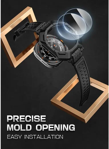 SUPCASE - Samsung Galaxy Watch Ultra Hoesje - met Bandje + Tempered Glass 2-Pack afbeelding 6