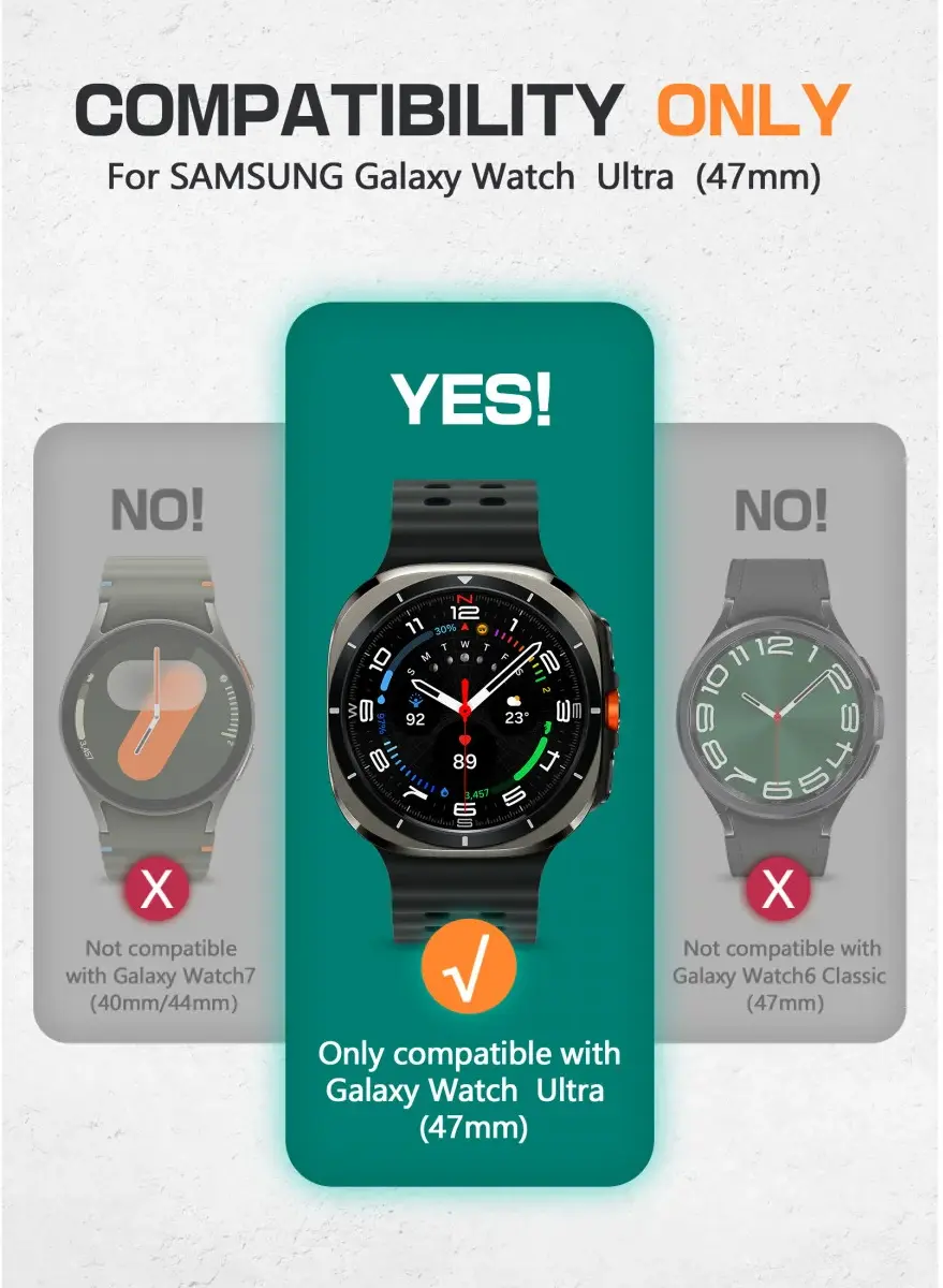 SUPCASE - Samsung Galaxy Watch Ultra Hoesje - met Bandje + Tempered Glass 2-Pack afbeelding 3