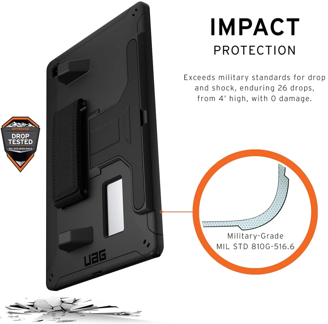 UAG Scout Samsung Galaxy Tab A7 10.4 (2022/2020) Hoes Kickstand & Handriem Zwart afbeelding 3