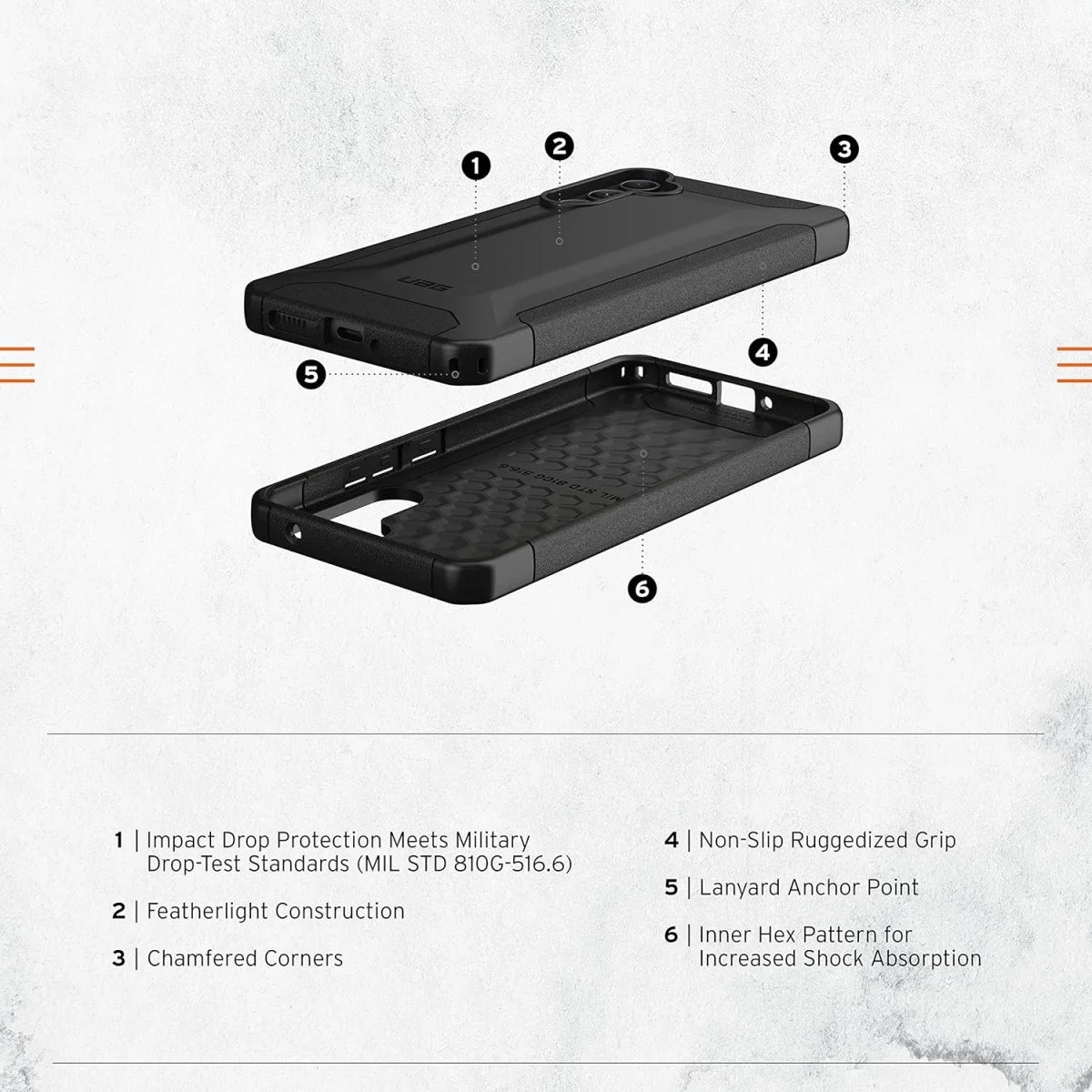 Urban Armor Gear Scout Samsung Galaxy A34 Hoesje Back Cover Zwart afbeelding 3