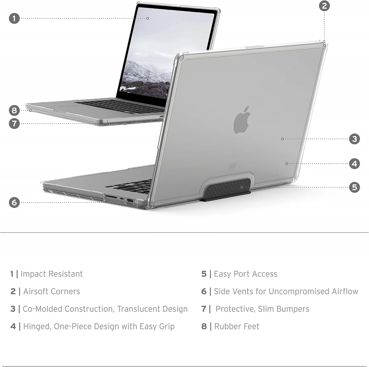 UAG [U] Lucent MacBook Pro 14 Inch M1/M2/M3 Max & Pro Hoes - 2023/2021 - Ice afbeelding 4