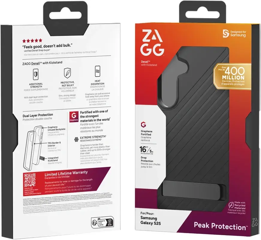 ZAGG Denali Kickstand Samsung Galaxy S25 Hoesje Back Cover Zwart afbeelding 11