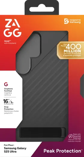 ZAGG Denali Kickstand Samsung Galaxy S25 Ultra Hoesje Back Cover Zwart afbeelding 14