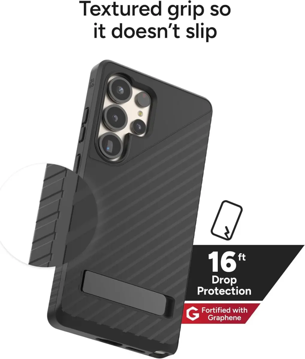 ZAGG Denali Kickstand Samsung Galaxy S25 Ultra Hoesje Back Cover Zwart afbeelding 6