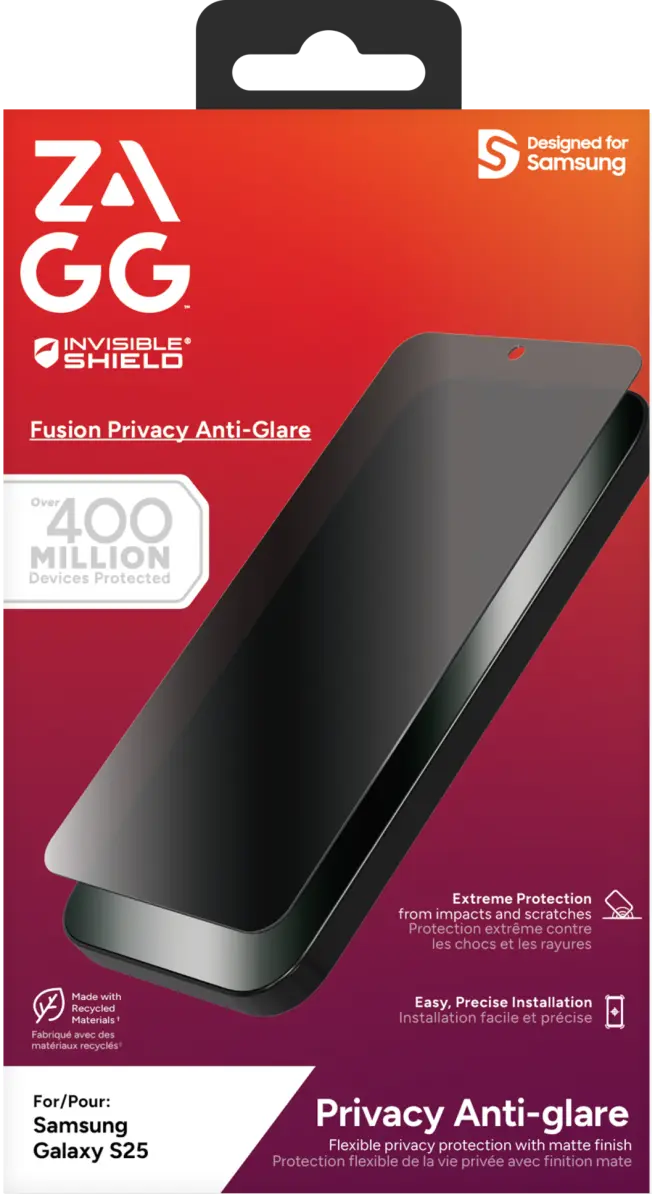 InvisibleShield Fusion Privacy Samsung Galaxy S25 Screen Protector afbeelding 1