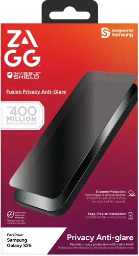 InvisibleShield Fusion Privacy Samsung Galaxy S25 Screen Protector afbeelding 1
