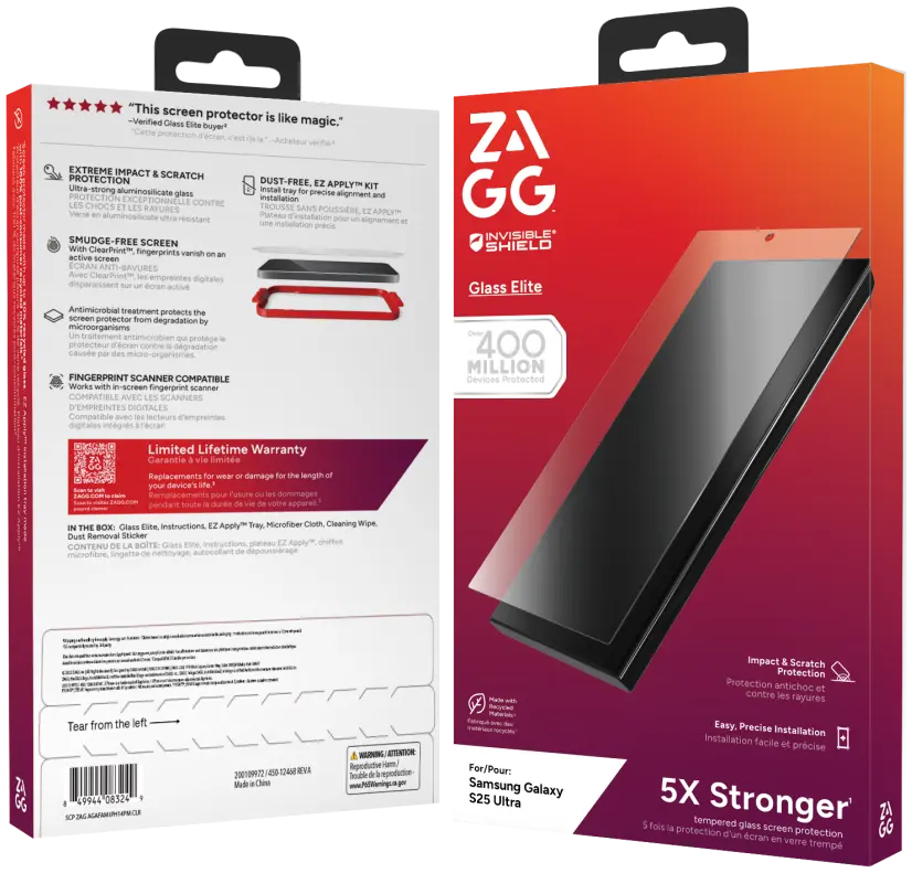 InvisibleShield Glass Elite Samsung Galaxy S25 Ultra Screen Protector afbeelding 1