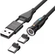 4smarts USB-C/USB-A naar USB-C 100W Magnetische Oplaad Kabel PD 1.8 Meter Zwart afbeelding 2