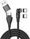 4smarts USB-C/USB-A naar USB-C 100W Magnetische Oplaad Kabel PD 1.8 Meter Zwart afbeelding 1