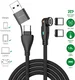 4smarts USB-C/USB-A naar USB-C 100W Magnetische Oplaad Kabel PD 1.8 Meter Zwart afbeelding 4