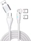 4smarts USB-C/USB-A naar USB-C 100W Magnetische Oplaad Kabel PD 1.8 Meter Wit afbeelding 1