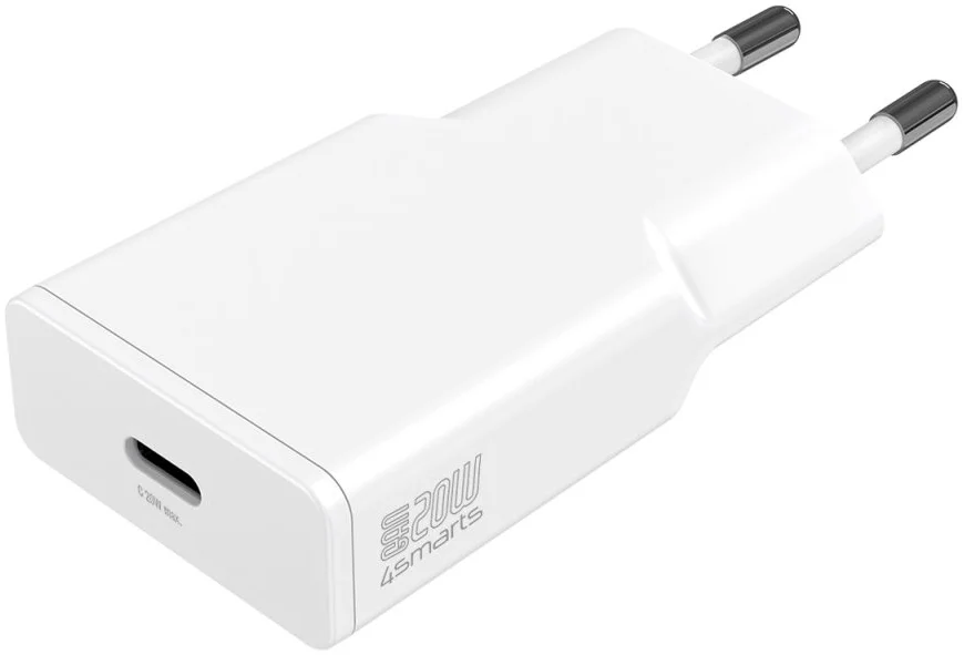 4Smarts 20W Slim USB-C Adapter met USB-C Kabel 1.5 Meter Power Delivery Wit afbeelding 2