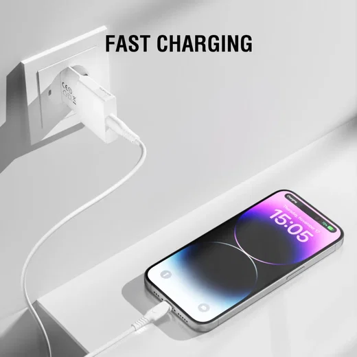 4Smarts 20W Slim USB-C Adapter met USB-C Kabel 1.5 Meter Power Delivery Wit afbeelding 5