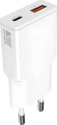 4smarts 20W GaN Mini Oplader USB-C Power Delivery + USB-A QC Wit afbeelding