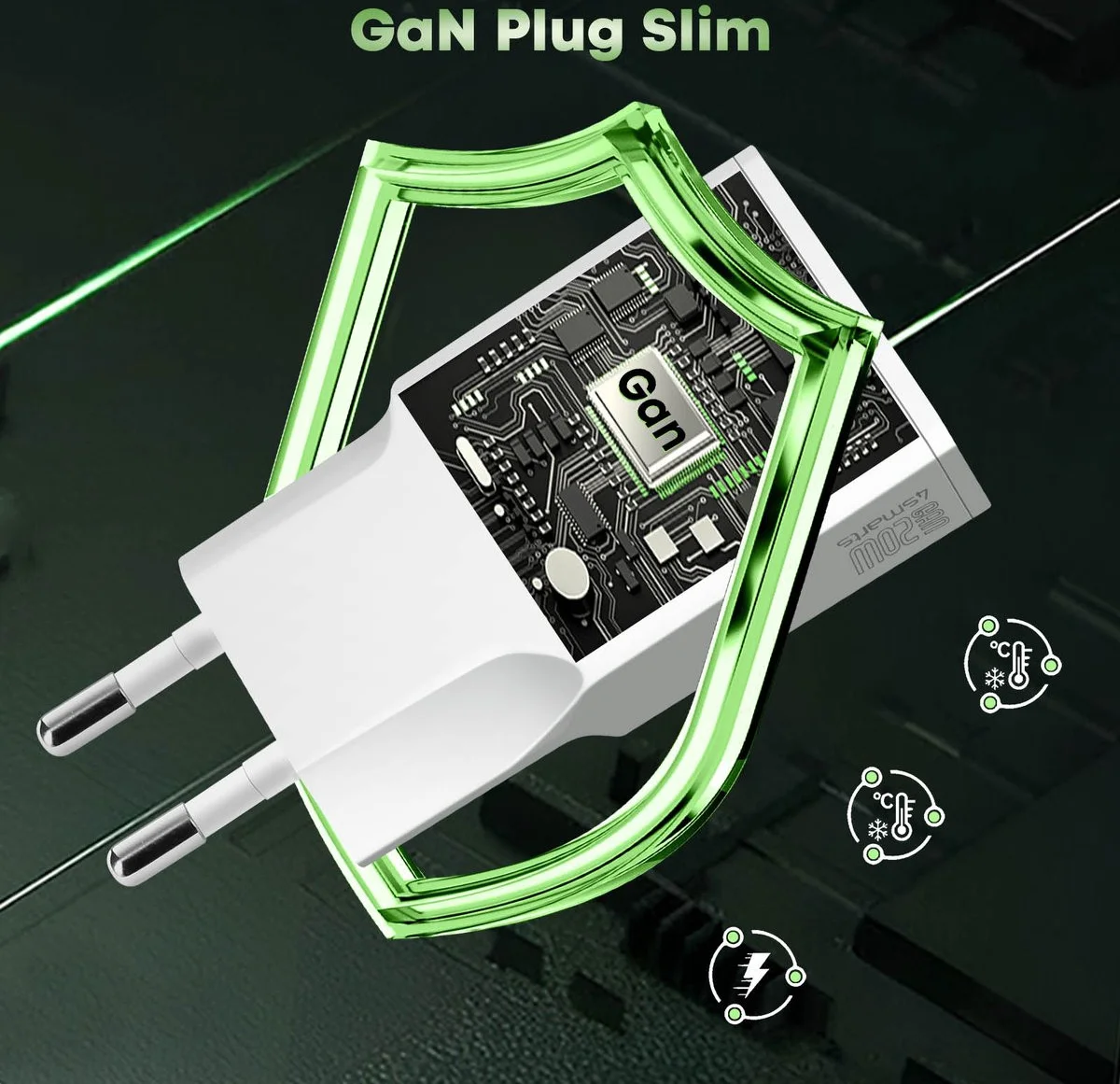 4smarts 20W GaN Mini Oplader USB-C Power Delivery + USB-A QC Wit afbeelding 3