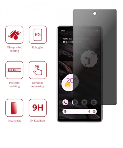 Rosso Google Pixel 7a 9H Tempered Glass Screen Protector Privacy afbeelding 2
