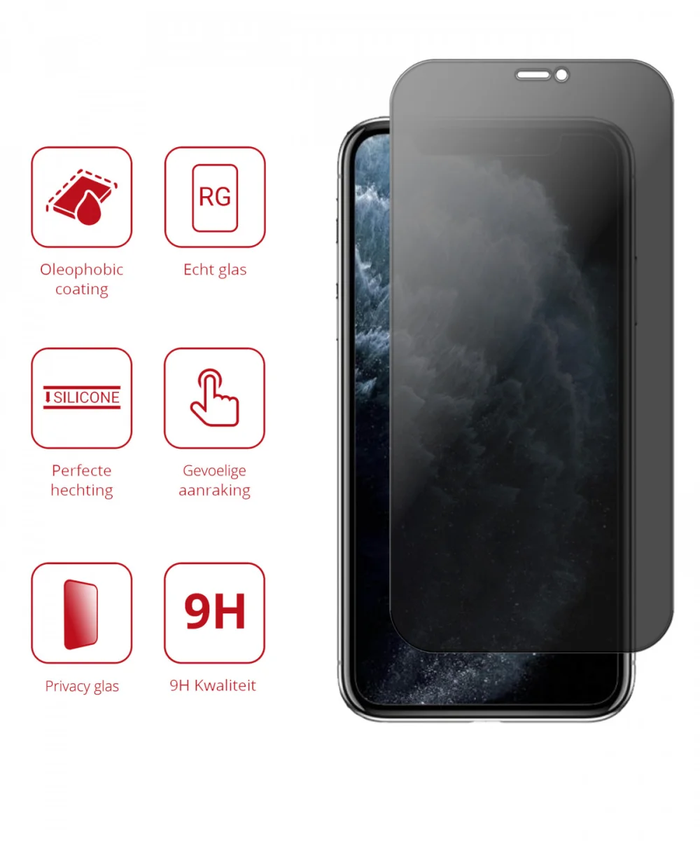 Rosso Apple iPhone 11 Pro Max 9H Tempered Glass Screen Protector Privacy afbeelding 2