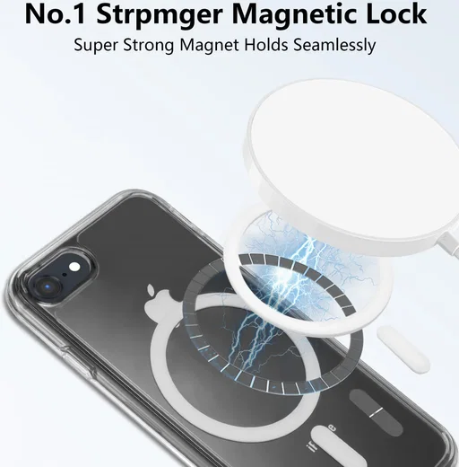 iPhone SE (2022 / 2020) / 8 / 7 Hoesje Hard Back Cover met MagSafe Transparant afbeelding 2