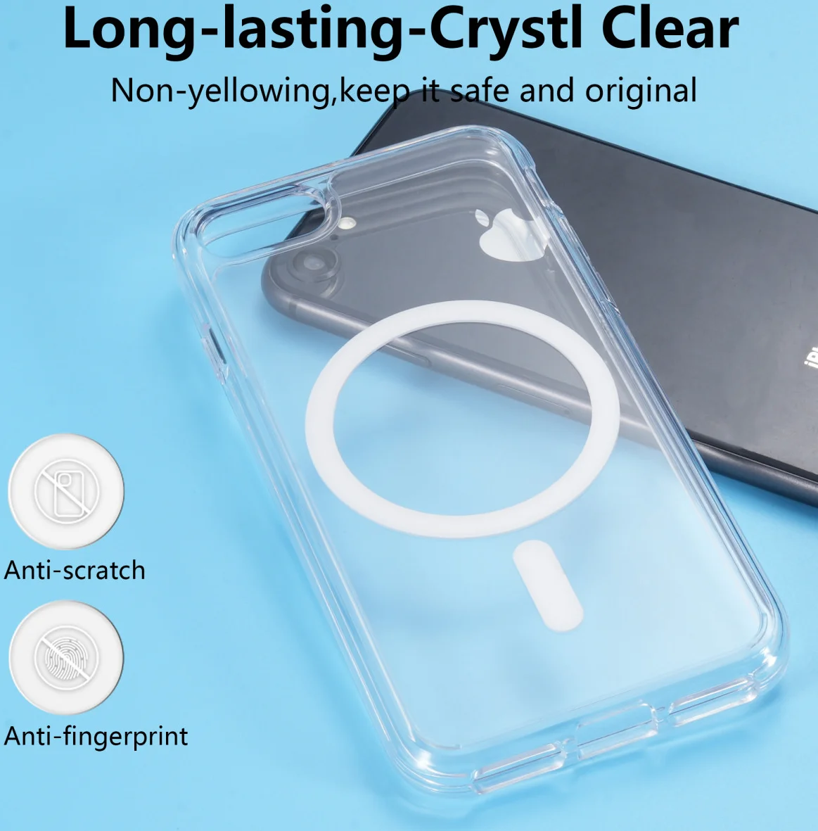 iPhone SE (2022 / 2020) / 8 / 7 Hoesje Hard Back Cover met MagSafe Transparant afbeelding 5