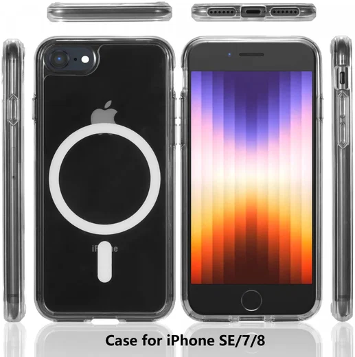 iPhone SE (2022 / 2020) / 8 / 7 Hoesje Hard Back Cover met MagSafe Transparant afbeelding 8