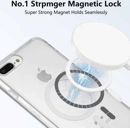 Apple iPhone 8 Plus / 7 Plus Hoesje Hard Back Cover met MagSafe Transparant afbeelding 2