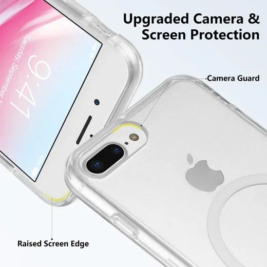 Apple iPhone 8 Plus / 7 Plus Hoesje Hard Back Cover met MagSafe Transparant afbeelding 4