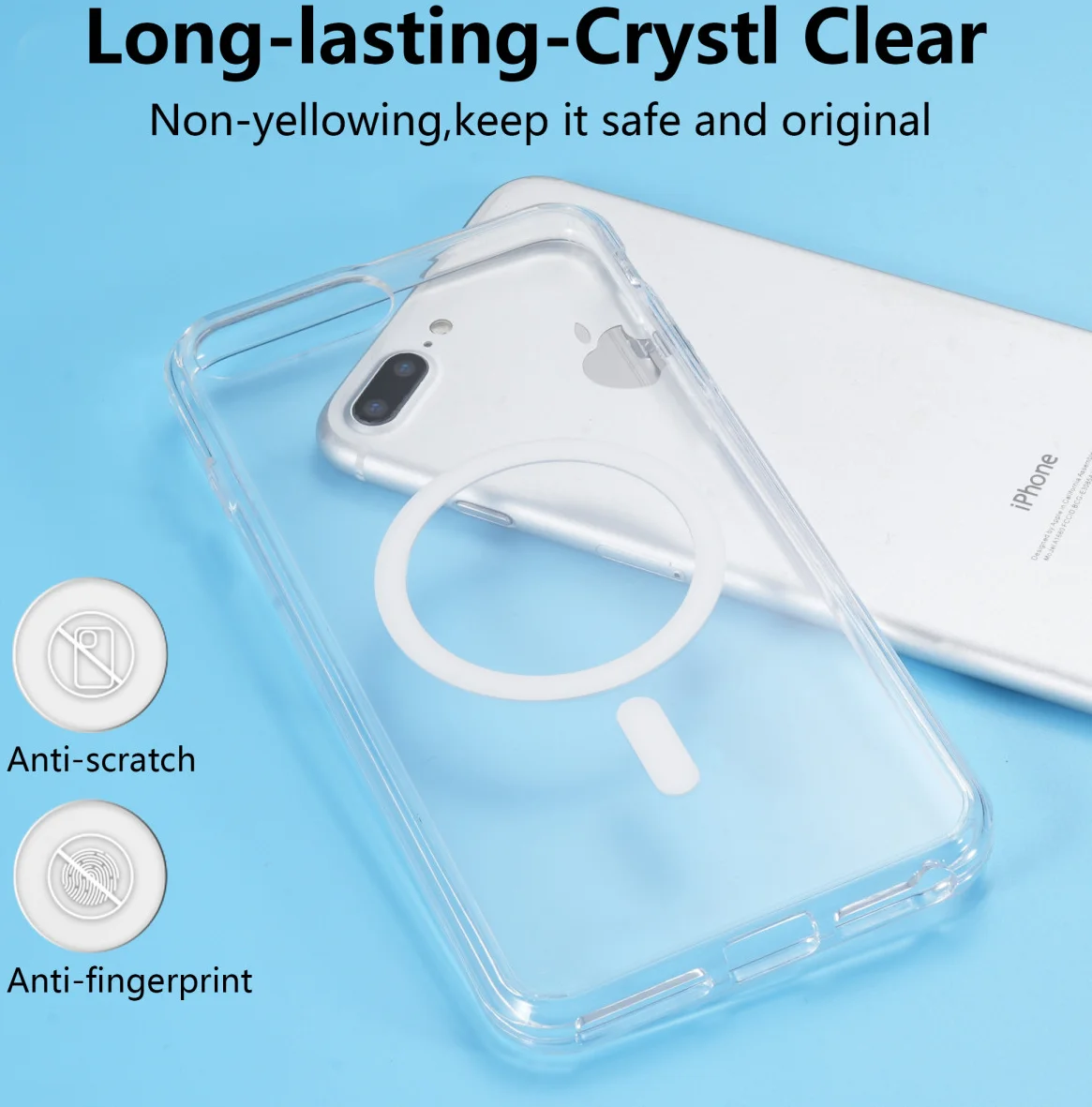 Apple iPhone 8 Plus / 7 Plus Hoesje Hard Back Cover met MagSafe Transparant afbeelding 5