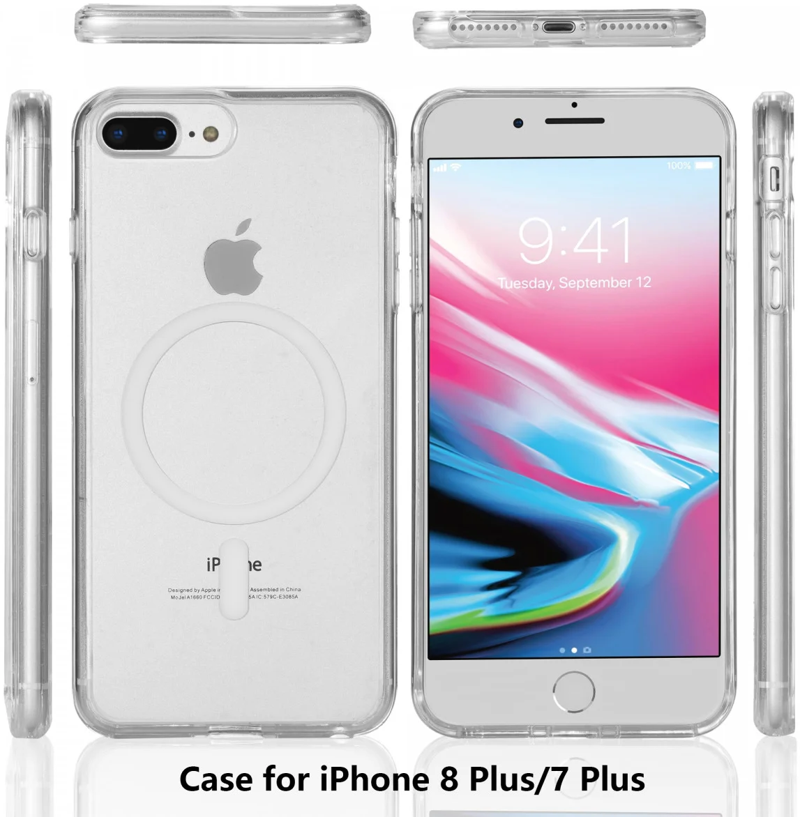 Apple iPhone 8 Plus / 7 Plus Hoesje Hard Back Cover met MagSafe Transparant afbeelding 8