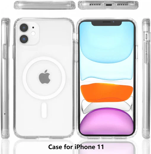 Apple iPhone 11 Hoesje Hard Back Cover met MagSafe Transparant afbeelding 7