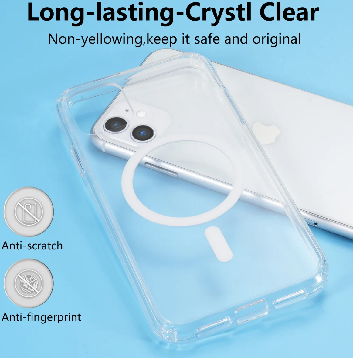 Apple iPhone 11 Hoesje Hard Back Cover met MagSafe Transparant afbeelding 5