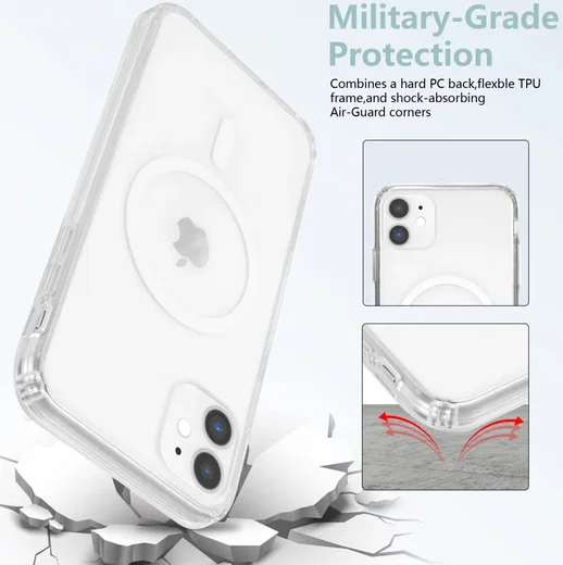 Apple iPhone 11 Hoesje Hard Back Cover met MagSafe Transparant afbeelding 3